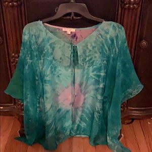 Chiffon multicolored blouse with camisole